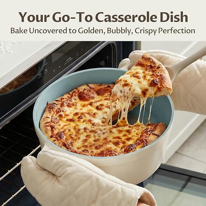 BEZIA 5.7 Quart Nonstick Ceramic Dutch Oven Style Stock Pot with Lid, Lightweight Die-Cast Aluminum Cooking Pot for Family Stew & Braising, Induction Ready Soup Pot, Oven Safe, Serves 3-5 People