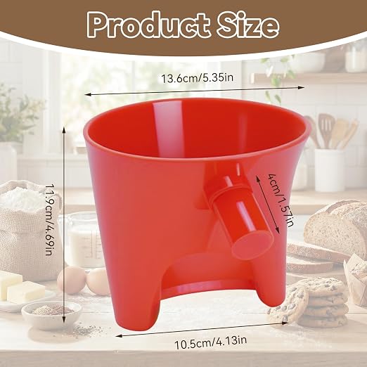 Flour Funnel for KitchenAid Tilt-Head Stand Mixer 4.5 & 5 Qt (KSM150), 5 Qt Anti-Splash Attachment, Easy to Use Kitchen Aid Flour Funnel for Baking (Red)