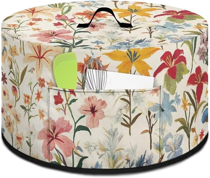 Slow Cooker Dust Cover Compatible with 6-8 qt Crock for Pot Mushroom Floral Small Kitchen Appliance Decor Dust Cover