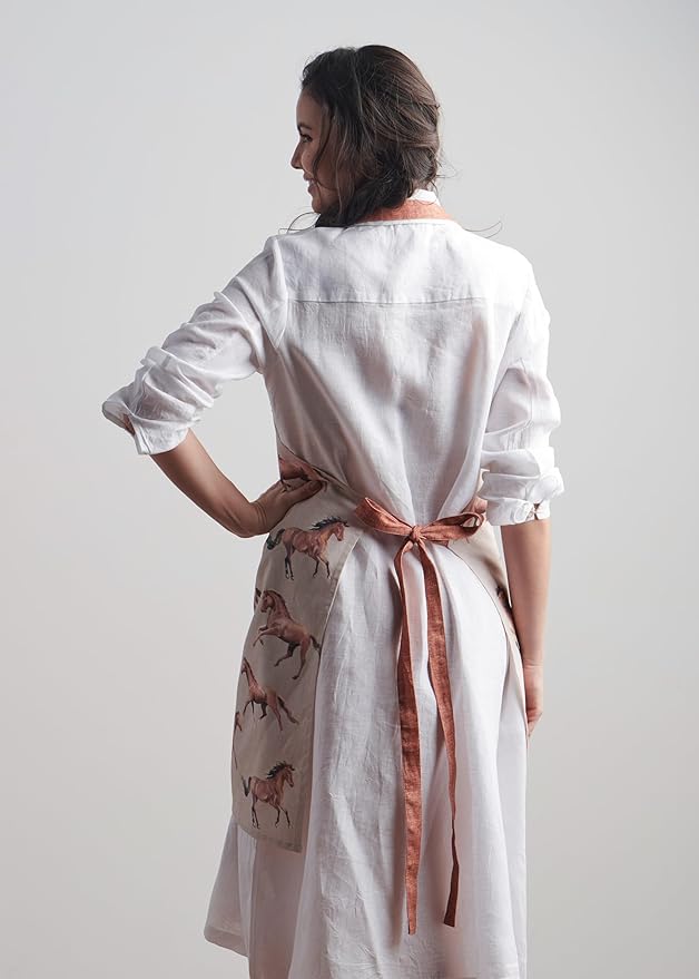 Maison d' Hermine 100% Cotton Apron for women with Pocket Kitchen Chef Apron for Men Cooking Spring Summer
