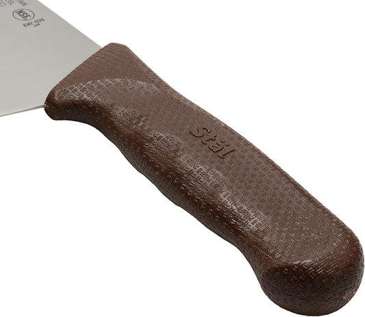 Winco 8" Commercial-Grade Chef's Knife with German Steel Blade, Brown