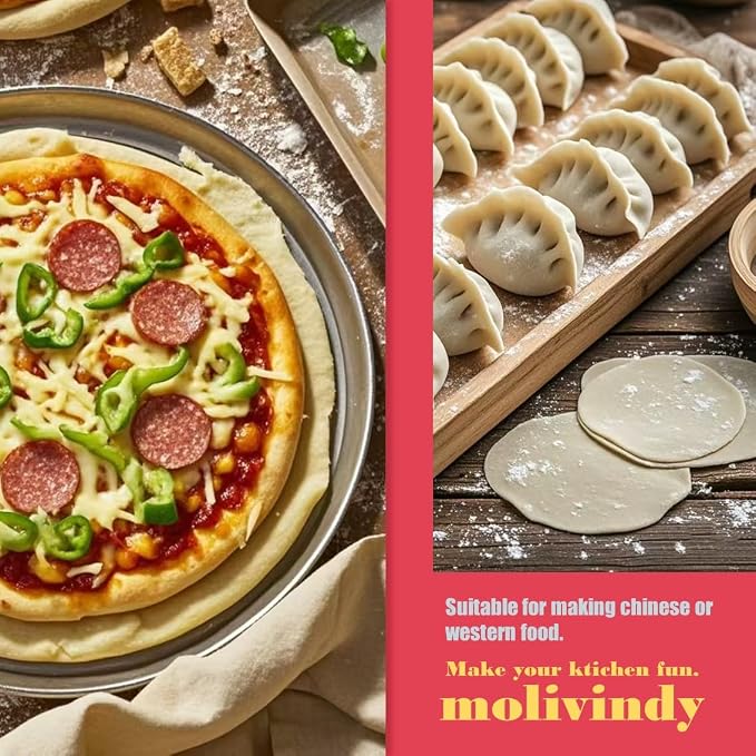 Small Rolling Pin, Wooden Dough Roller, Non-Stick Pizza Roller, Dough Baker Roller Set for Home Kitchen Baking Cooking.