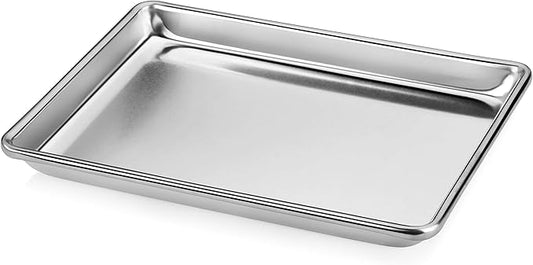 New Star Foodservice Commercial-Grade 18-Gauge Aluminum Sheet Pan/Bun Pan, Quarter Size, 9 x 13 x 1 inch