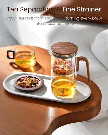 ZENS Magnetic Tea Pot, Enchanted Magic Glass Teapot with Infuser for Loose Leaf Tea Steeper, Mess-Free Magnetic Tea Maker Tea Diffusers for Herbal Tea Lovers Ideal Gifts, 28oz (830 ml)