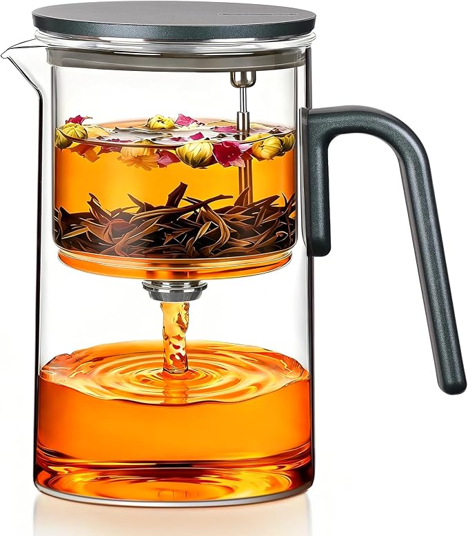 ZENS Magnetic Teapot, Enchanted Magic Glass Tea Infuser Pot for Loose Leaf Tea Steeper, Mess-Free Tea Maker Tea Diffusers for Tea Lovers Ideal Gifts, 28oz (830 ml)