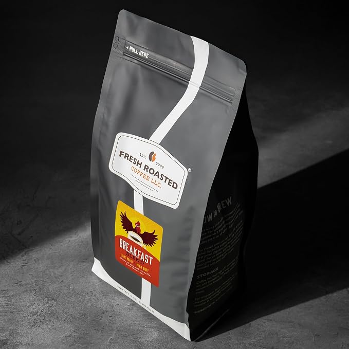 Fresh Roasted Coffee, Breakfast Blend Whole Bean Coffee, Light Roast, Kosher, 5 lb (80 oz)