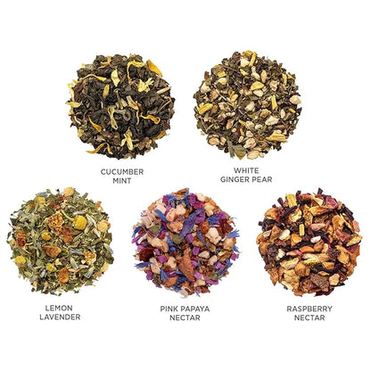 Tea Forte Premium Presentation Box Gift Set Sampler, 20 Count, Assorted Blends Individually Wrapped Handcrafted Pyramid Infuser Bags, Mariposa Tea
