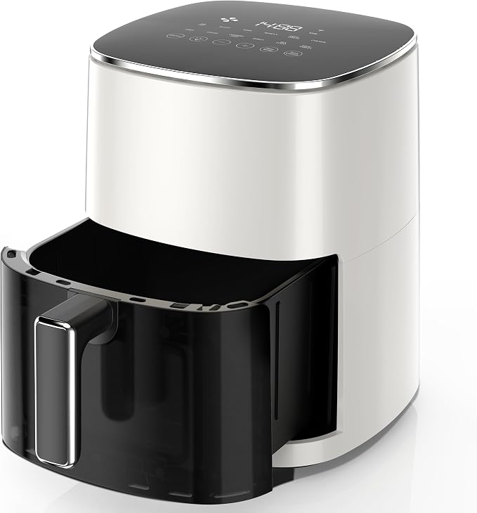 NEWBULIG Air Fryer, 6QT Square Airfryer with Visual Window, 400℉ Fast Heating Air Fryers Oven with Timer, Auto-Off, Non Toxic & Non Stick, Multiple 12 Modes for Roast, Bake, Dehydrate, Fry, Reheat