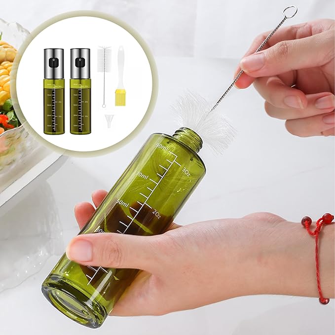 2 Pcs Oil Sprayer For Cooking,Olive Oil Sprayer,Light-Proof 100ml Food Oil Dispenser For Kitchen,For Kitchen Gadgets, Air Fryer,Salad, Frying,Bbq
