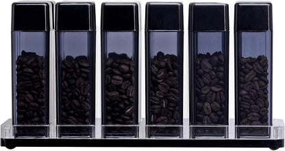 Normcore Single Dose Coffee Bean Storage Containers - 12 Tubes Espresso Bean Cellars with Stand & Hopper - One-Way Exhaust Valve - Capacity 25-28g - Lt Smoke Grey