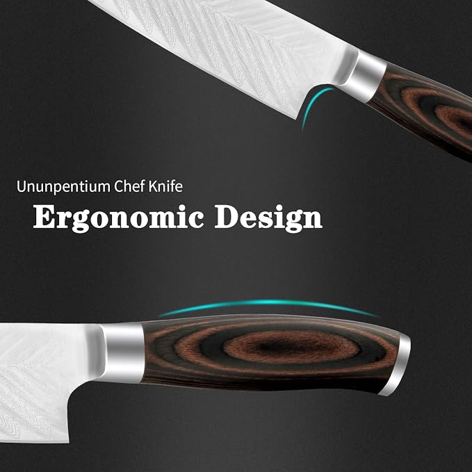 Chef Knife,Super Sharp Professional Kitchen Knife,Ultimate 8 Inch Chef's Knife with Ergonomic Handle, Gift Box for Family & Restaurant (brown)