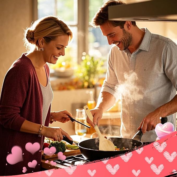 Birthday Gifts for Mom - 2 Pcs Heart Wooden Spoons for Cooking,Mothers Day Gifts for Mom from Daughter or Son,Heart Gift for Women Grandma Friend Sister Wife,Wedding Gift for Couples