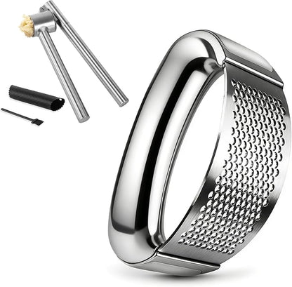 Garlic Press Mincer, Garlic Presses Dishwasher Safe Garlic Mincer, Durable Garlic Crusher with Peeler, Brush, Easy to Clean & Squeeze, Kitchen Essential Gadgets Tool for Garlic, Ginger, Spices