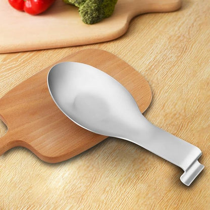 VanlonPro Stainless Steel Spoon Rest, Spatula Ladle Holder, Stainless Steel Utensil Spoon Rest Holder, Brushed Finish, Dishwasher Safe 9.8 x 3.7 Inch (Silver 2PCS)