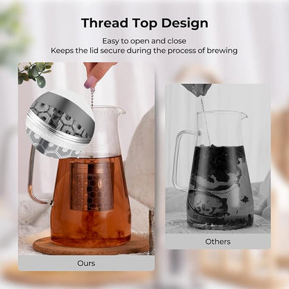 2 Pack Reinmoson Large Tea Infuser for Loose Tea & Spice Infuser for Cooking, Extra Fine Mesh Large Tea Strainers, 304 Stainless Steel Loose Leaf Tea Steeper for Black Tea, Rooibos, etc