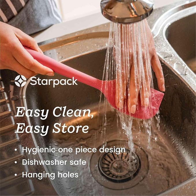 Starpack 'Scrape & Stir' Silicone Spatula (11 Inch) - 600°F Heat Resistant Spatula Set - Food Grade Kitchen Spatulas - LFGB Grade Nonstick Baking and Cooking Rubber Spatulas Set