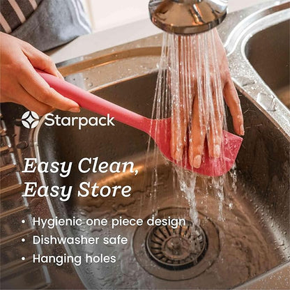 Starpack 'Scrape and Stir' Silicone Rubber Spatula Set (4-Piece) - LFGB Non Toxic, 600°F Heat Resistant, BPA-Free, One-Piece Kitchen Baking Spatulas - Dishwasher Safe for Nonstick Cookware Earthy Pink
