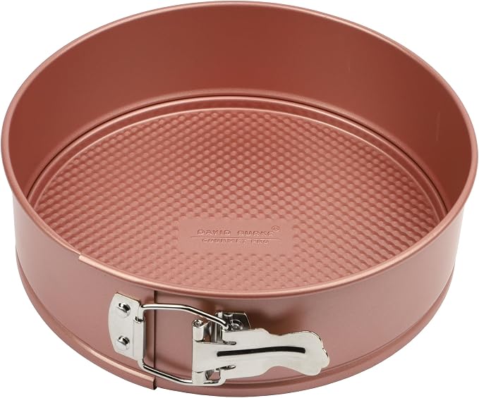 David Burke 9" Springform Pan – Carbon Steel Cheesecake Mold with Removable Bottom, Oven Safe, PFTE & PFOA Free – Rose Gold