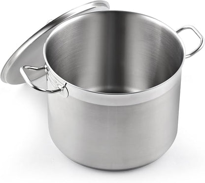 Cooks Standard Professional 20 Quart Stainless Steel Stock Pot with Lid, Large Pot for Cooking Pasta, Soup, Stockpot with Even Heating, Oven Safe, Dishwasher Safe, Cookware for Canning, Boiling