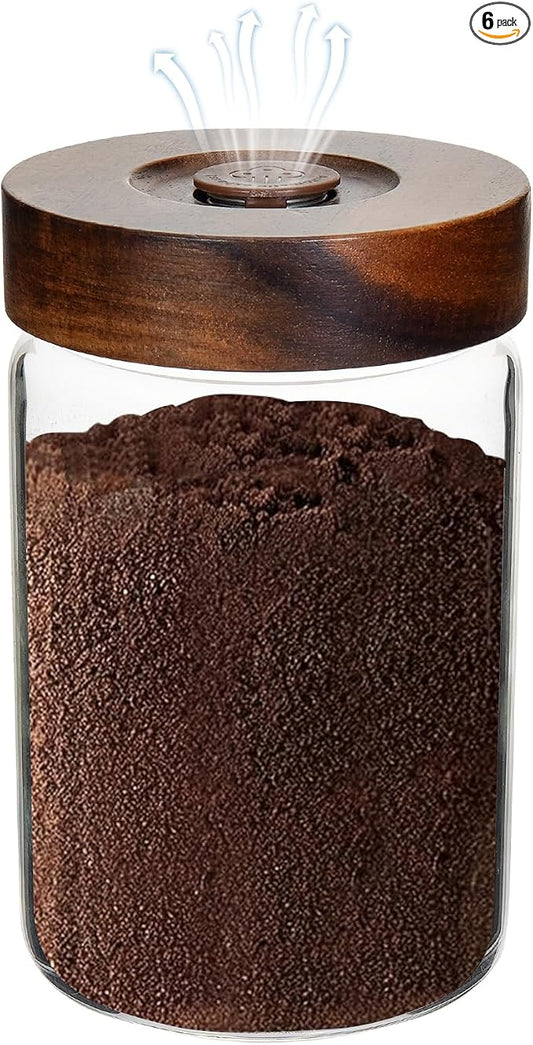 Glass Spice jars Small Glass Jars with Airtight Lid 6.7oz, Food Storage Canister for Pantry Sugar Tea Coffee Bean Seasoning Nuts Cookies Overnight Oatmeal (900ml(30oz)-1 Pack-A)