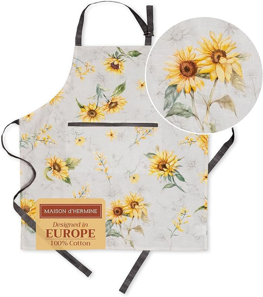Maison d' Hermine 100% Cotton Apron for women with Pocket Kitchen Chef Apron for Men Cooking Spring Summer