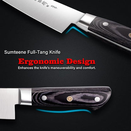 Japanese Chef Knife 9.5 inches, Professional Sushi Knife with Pakkawood Ergonomic Handle, Sharp for Household or Work