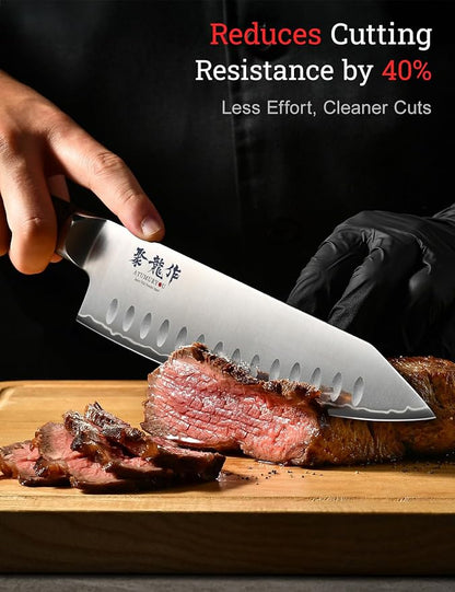 Japanese Chef Knife with SG2 Powder Steel, 8 Inch Professional Kitchen Knives, Handcrafted Kiritsuke Knife with Unique Jade Green Ergonomic Handle, Superior Edge Retention & Exceptional Durability