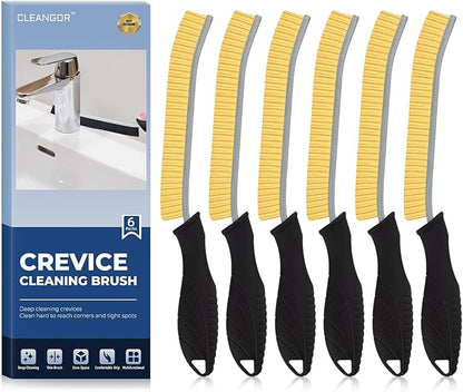 CLEANGOR Crevice Cleaning Brushes, Cleaner Scrub Brush Tool for Hard to Reach Tight Space, Home Essentials, Cleaning Supplies for Shower, Bathroom, Kitchen, Toilet, Window