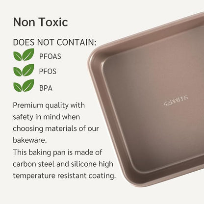 HAPPIELS 9x13in Rectangular Baking Pan Nonstick, PFOA & BPA Free Baking Pan for oven