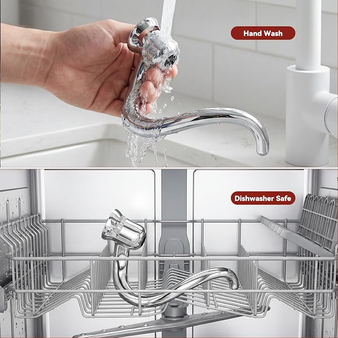 Stainless Steel Spiral Dough Hook Replacement Compatible with KitchenAid 4.5-5 Qt Tilt-Head Stand Mixers, Mixer Attachment for Bread, Pizza & Pastry, Rustproof & 25% Faster Kneading