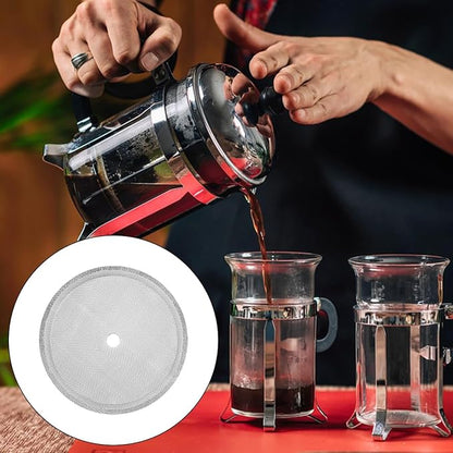French Press Replacement Screens, 4 Pack, Stainless Steel Reusable Mesh Filter for 17 Ounce and 12 Ounce Coffee Press, Mesh Filters for Universal 350 ml / 12 oz / 11.8oz French Press Coffee Maker