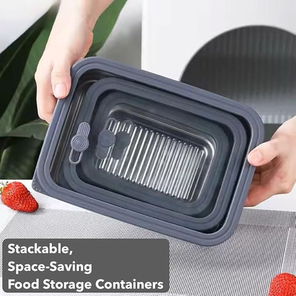 Stainless Steel Food Storage Containers-2Pcs Leakproof, Airtight Stainless-Steel Bowls with Lids, Freezer/Dishwasher/Microwave Safe Containers, Durable & Stackable Stainless Steel Containers with Lids