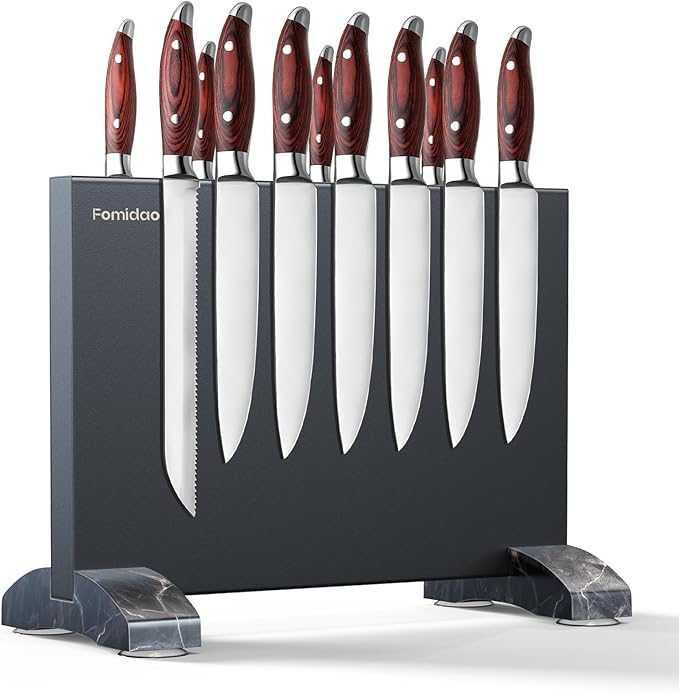 Magnetic Knife Holder Stand,Black Stainless Steel Magnetic Knife Block Without Knives,Powerful Magnet Knife Rack Strip For Kitchen Counter