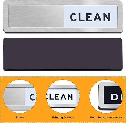 Dishwasher Magnet Clean Dirty Sign - Reversible Strong Magnet & Non-Scratch Clean Dirty Magnet for Dishwasher, Easy to Read Dishwasher Sign with Optional Adhesive, Kitchen Decor Home Essentials