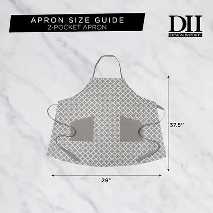 DII Lattice Basics Collection Kitchen Essentials, Apron, White