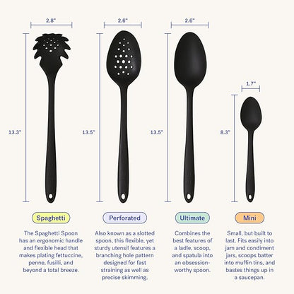 GIR: Get It Right Nonstick Kitchen Silicone Spoon for Mixing, Cooking, and Stirring - Heat-Resistant up to 425°F - 13 Inch, Studio - Silicone Kitchen Spoon