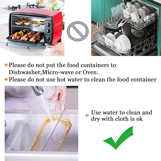 Fridge Produce Saver Food Storage Bin Containers Fridge Food Storage Containers Lettuce Keeper Produce Containers Refrigerator OrganizerClear,Set of 4