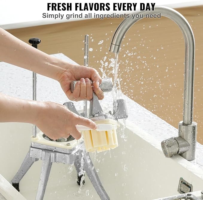 Vevor Commercial Vegetable Fruit Chopper 3/8″ Blade Heavy Duty Professional Food Dicer Kattex French Fry Cutter Onion Slicer Stainless Steel for Tomato Peppers Potato Mushroom, Sliver : Home & Kitchen