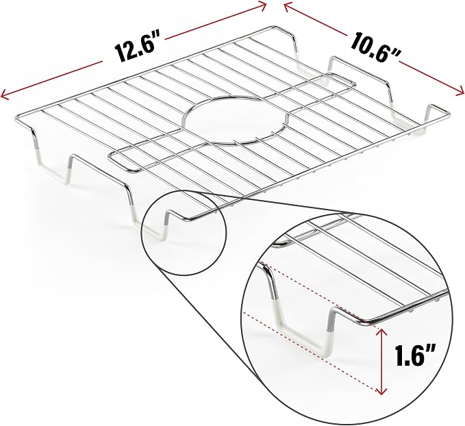 DecorRack Sink Protector for Kitchen Sink, Metal 13" x 11" Dish Rack, Protect from Stains, Damage, Scratches, Dishwasher Safe Grid, Mat, for Kitchen (1 Pack, Chrome)
