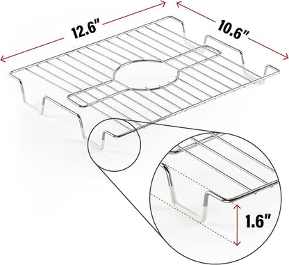 DecorRack Sink Protector for Kitchen Sink, Metal 13" x 11" Dish Rack, Protect from Stains, Damage, Scratches, Dishwasher Safe Grid, Mat, for Kitchen (1 Pack, Chrome)