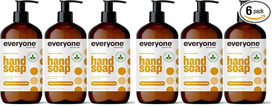 Everyone Liquid Hand Soap,12.75 Ounce,Meyer Lemon and Mandarin,Plant-Based Cleanser with Pure Essential Oils,(Pack of 6)