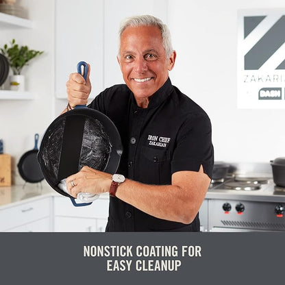 DASH 7.5" Nonstick Cast Iron Skillet | Pour Spouts | Zakarian Blue | Pack of 6