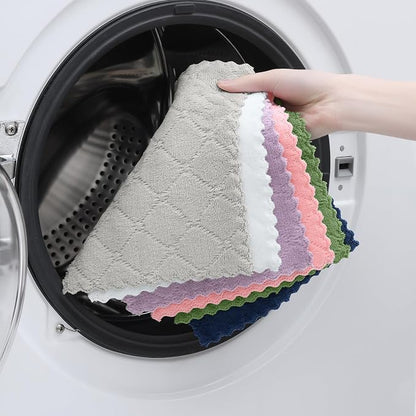 Homaxy Coral Velvet Super Soft Dish Cloths 12 Pack-7" x 9", Absorbent and Fast Dry Microfiber Cleaning Cloth