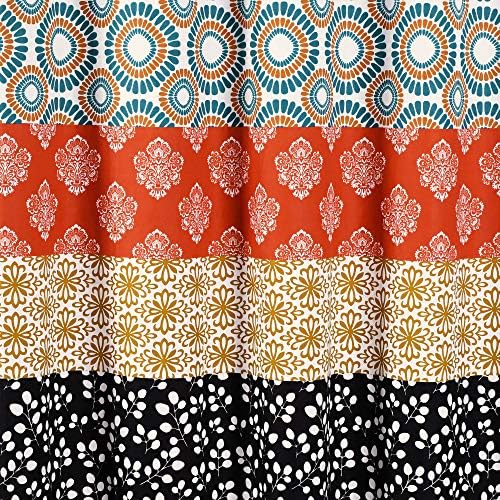 Lush Decor Shower Curtain, Turquoise & Orange | Bohemian Stripe | 72"W x 72"L | Pack of 6