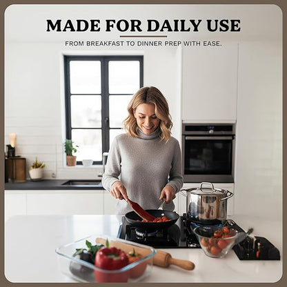 6-Piece Wooden Spurtle Set – Acacia Wood Kitchen Tools for Cooking, Mixing & Stirring – Non-Stick Safe Spurtle Spatula Set