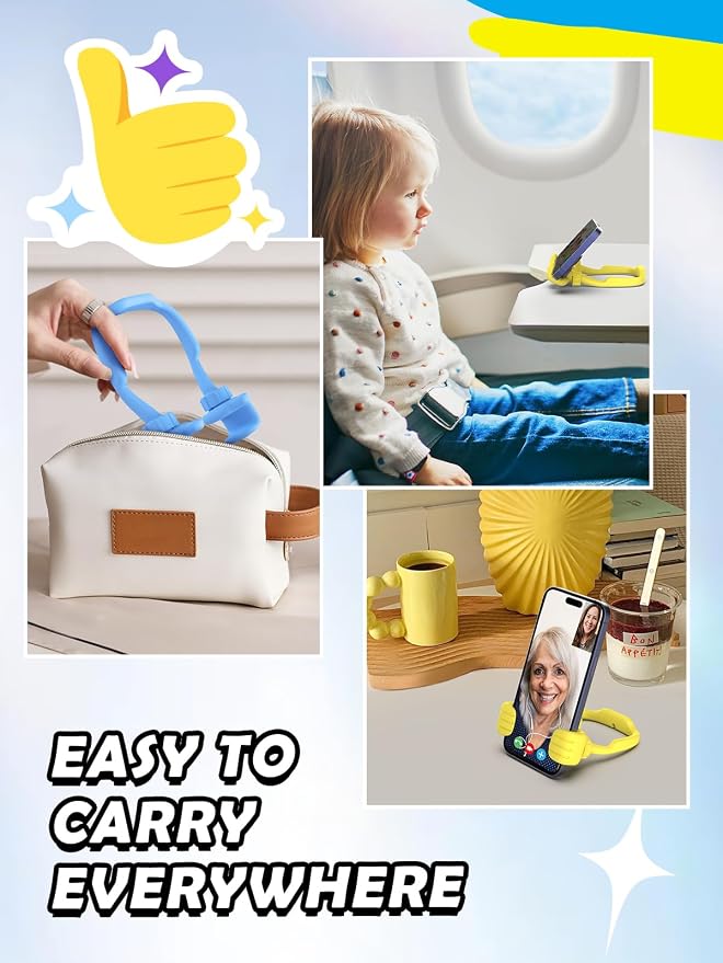Graduation Gifts for Teens Girls Boys Kids Cell Phone Stand: UPGRADE Adjustable Thumbs Up Lazy Phone Holder for Desk Cool Gadgets Fun Birthday Gift Idea for Son Daughter Stocking Stuffers Cute Things