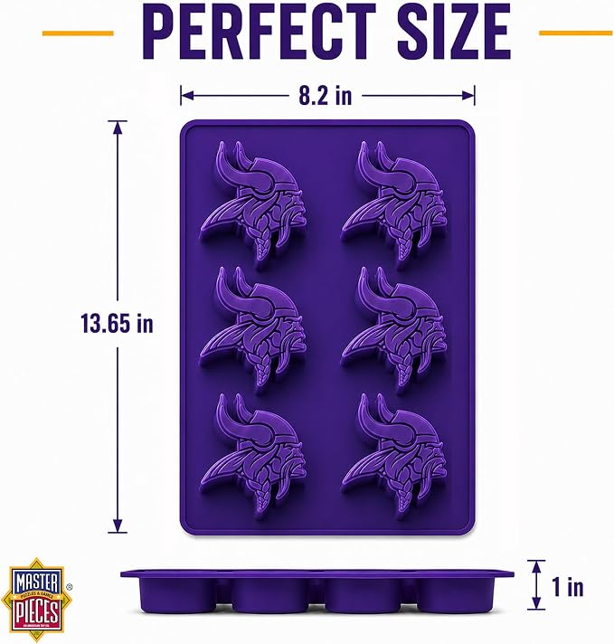 Masterpieces NFL Minnesota Vikings Muffin Pan - Silicone, Dishwasher Safe, Team Colors, Perfect Minnesota Vikings Gifts