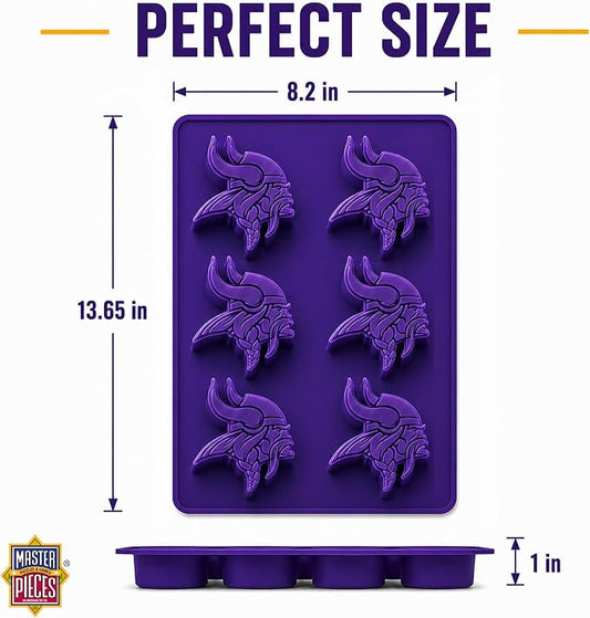 Masterpieces NFL Minnesota Vikings Muffin Pan - Silicone, Dishwasher Safe, Team Colors, Perfect Minnesota Vikings Gifts