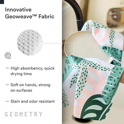 GEOMETRY Kitchen Tea Towels - Quick Dry Microfiber Dish Towels for Kitchen Diedre, 18" x 30" 1 Pack
