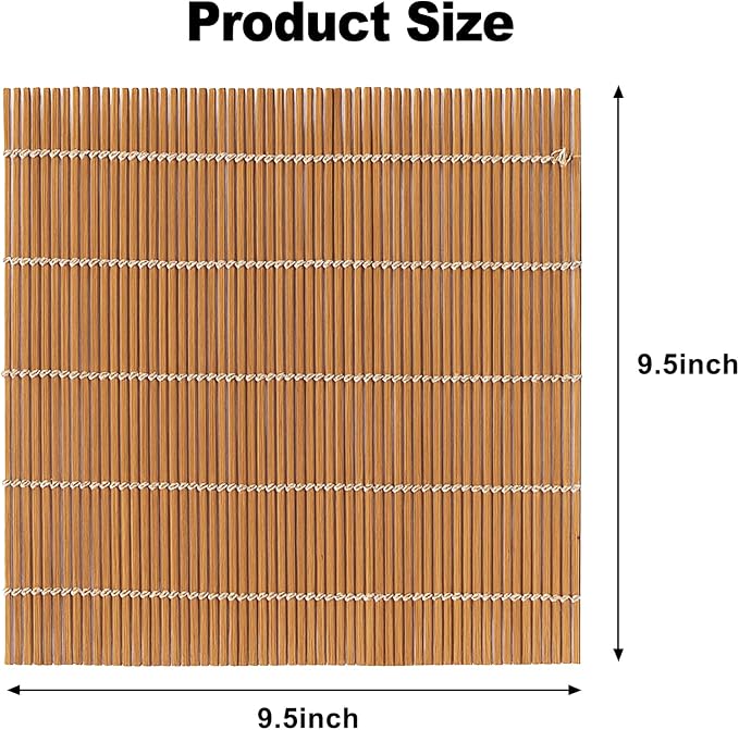 Bamboo Sushi Rolling Mat, Sushi roll maker, Sushi making kit, Bamboo Sushi Rolling Mat Carbonized Color (light brown, 1pcs)